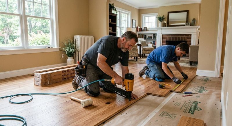 Dark Wood Floor Installation in Manassas, VA